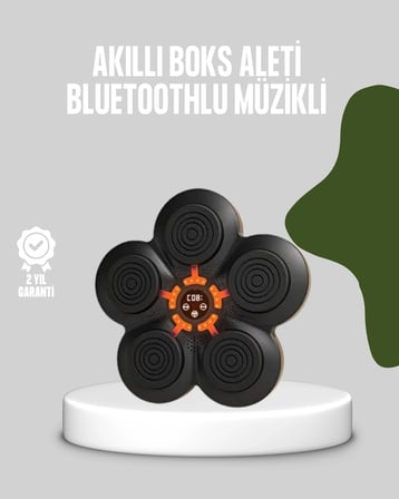 BUĞZ Akıllı Müzikli Boks Makinesi Bluetooth Bağlantılı Işıklı Hedefli Fitness Aleti
