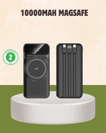 BUĞZ 10000 mAh Kablosuz Powerbank – 15W Hızlı Şarj,  Type-C Çoklu Çıkışlı