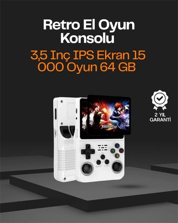 BUĞZ Taşınabilir Retro Oyun Konsolu – 15.000 Oyun, 64 GB Depolama, IPS Ekran