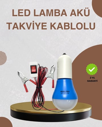 BUĞZ 12V LED Ampul Timsah Kıskaçlı Taşınabilir Aydınlatma