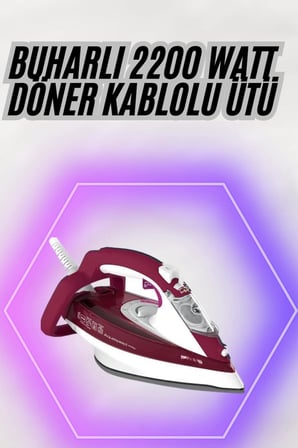 BUĞZ 2200W Seramik Kaplama Estetik Tasarımı 360 Derece Dönebilir Kablosu