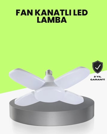 BUĞZ Katlanabilir 4 Kollu LED Ampül 60 Watt 6000 Lumen Beyaz Işık