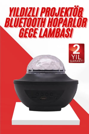 BUĞZ Masa ve Gece Lambası Renkli Projektör Işıklı Disko Topu Bluetooth Hoparlör