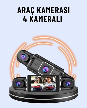BUĞZ 170° Geniş Açı 4 Kameralı Araç Kamerası Hareket Algılamalı