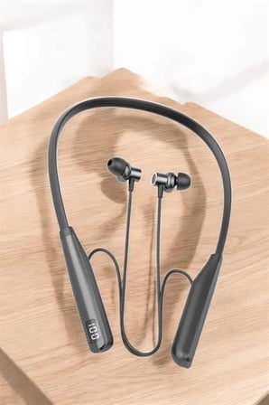 BUĞZ Boyun Askılı Bluetooth Kulaklık Uzun Şarj Süreli Dijital Göstergeli Kablolu