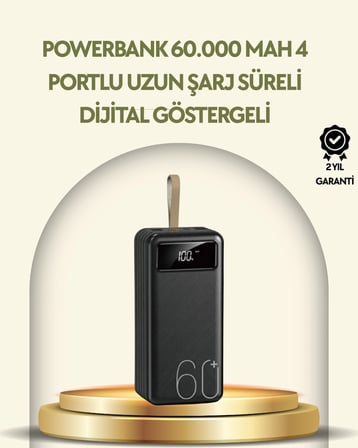 BUĞZ Tüm Cihazlarla Uyumlu LED Fenerli 4 Çıkışlı Powerbank
