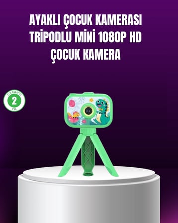BUĞZ 1080P HD Çocuk Vlog Kamerası – Tripod ve Eğitici Oyunlarl