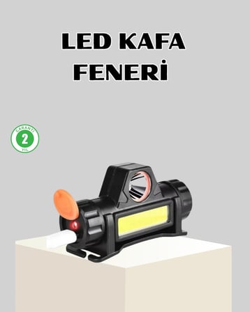 BUĞZ Kamp ve Doğa İçin Şarjlı LED Baş Feneri – Mıknatıslı, Su Geçirmez