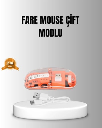 BUĞZ Çift Modlu Kablosuz Bluetooth 5.0 + 2.4GHz Mouse – 3 Cihaz Bağlantılı, Hızlı Geçiş Düğmeli