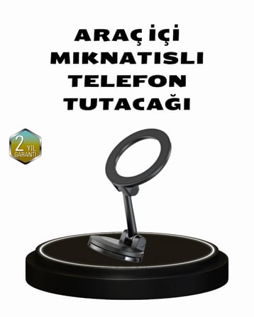 BUĞZ 360° Dönebilen Katlanır Manyetik Araç Telefon Tutucu – MagSafe Uyumlu, Kompakt ve Şık Tasarım