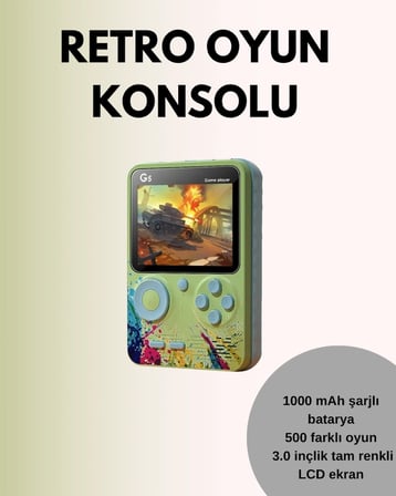 BUĞZ TV Bağlantılı 500 Oyunlu Mini Gameboy Konsol