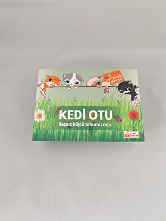 Kedi Otu Kit (Kedi Çimi Set) - Toprak, Saksı, Koruyucu File ve Tohum Seti