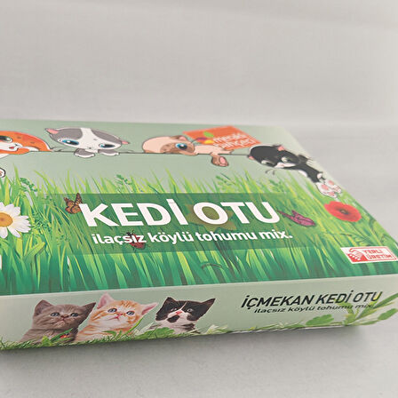 Kedi Otu Kit (Kedi Çimi Set) - Toprak, Saksı, Koruyucu File ve Tohum Seti