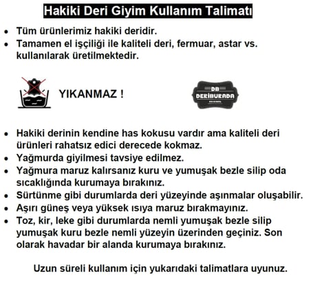 Erkek Hakiki Deri Biker Ceket - Motorcu Montu