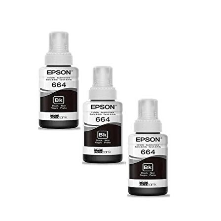 Epson T6641 / L486 Siyah Orjinal Mürekkep 3'LÜ Avantaj Paket 