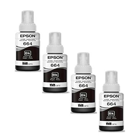 Epson T6641 / L3050 Siyah Orjinal Mürekkep 4'LÜ Avantaj Paket 
