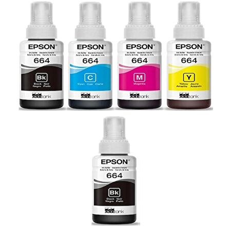 Epson T664 / L3070 Orjinal Mürekkep Takımı +1 Siyah Hediyeli 