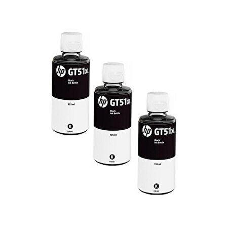 Hp GT51XL / 2ND32a Siyah Orjinal Mürekkep 3'LÜ Avantaj Paket 