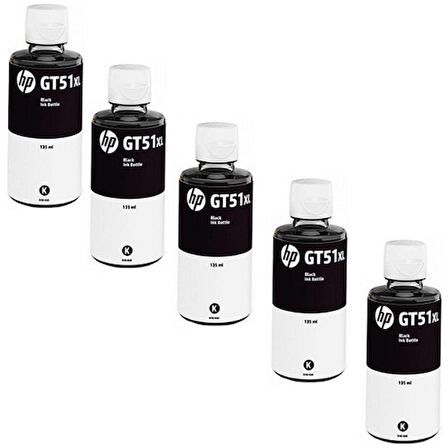 Hp GT51XL / X3B11a Siyah Orjinal Mürekkep 5'Lİ Avantaj Paket 