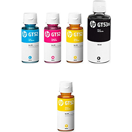Hp GT53XL / Y0F71a Orjinal Mürekkep Takımı +1 Sarı Hediyeli 