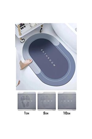 Sihirli Su Emici Banyo Paspası Kaymaz Tabanlı Abdest Paspası Kare 3,5 Mm 40x60