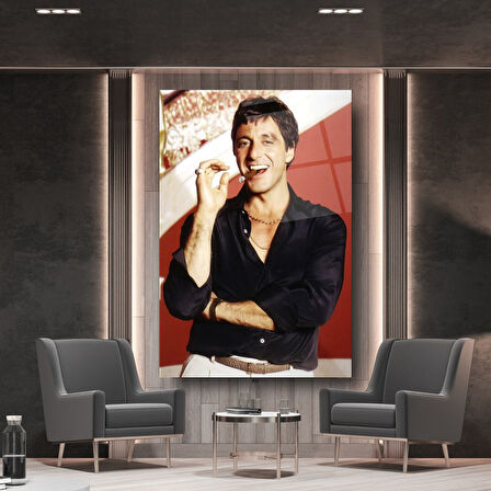 Tony Montana Scarface  Cam Tablo | Hediyelik, Dekoratif, Ofis, Mutfak 
