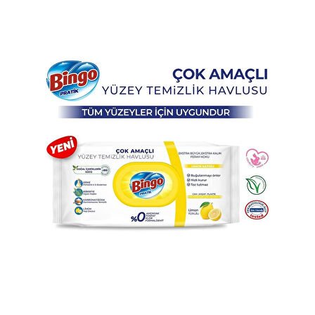 Bingo Yüzey Havlusu Limon Kokulu 96'lı