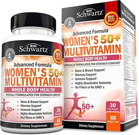 BioSchwartz Daily Multivitamin for Women Vitamin Memory Support Stress Reduction & Healthy Immune Response 60 Caps