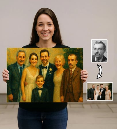 BK Gift Kişiye Özel Kaybettiklerimizi Anma Kanvas Tablo, Vefat Eden Kişiyi Fotoğrafa Ekleme, Yağlı Boya Efektli Hatıra Tablosu, Sevdiklerimize Anı Hediyesi
