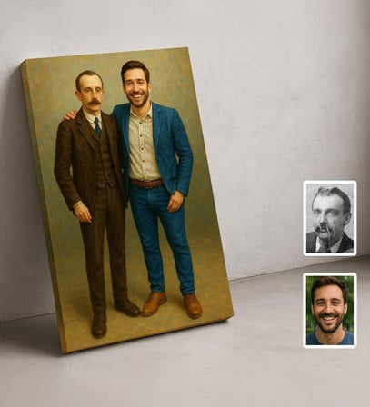BK Gift Kişiye Özel Kaybettiklerimizi Anma Kanvas Tablo, Vefat Eden Kişiyi Fotoğrafa Ekleme, Yağlı Boya Efektli Hatıra Tablosu, Sevdiklerimize Anı Hediyesi