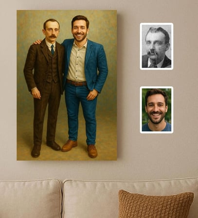BK Gift Kişiye Özel Kaybettiklerimizi Anma Kanvas Tablo, Vefat Eden Kişiyi Fotoğrafa Ekleme, Yağlı Boya Efektli Hatıra Tablosu, Sevdiklerimize Anı Hediyesi