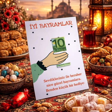 BK Gift Bayram Tebrik Kartı - Bayram Harçlık Kartı - Bayram Hediyesi (10x15cm) -2