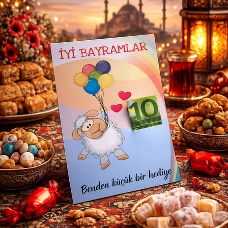 BK Gift Bayram Tebrik Kartı - Bayram Harçlık Kartı - Bayram Hediyesi (10x15cm) -4