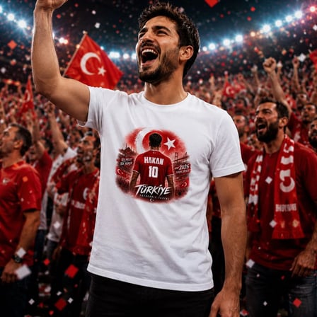 BK Gift Kişiye Özel Türkiye Taraftar Temalı 2026 Dünya Kupası Tasarımlı Tişört-1, Tek Yürek Milli Takım Ruhu