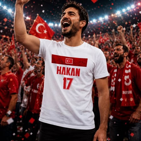 BK Gift Kişiye Özel Türkiye Taraftar Temalı 2026 Dünya Kupası Tasarımlı Tişört-5, Tek Yürek Milli Takım Ruhu