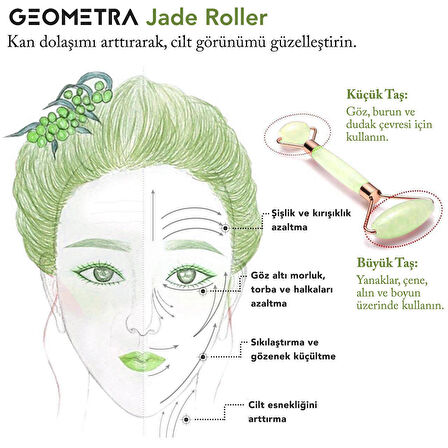 Jade Yeşim Taşı Roller ve Gua Sha Masaj taşı