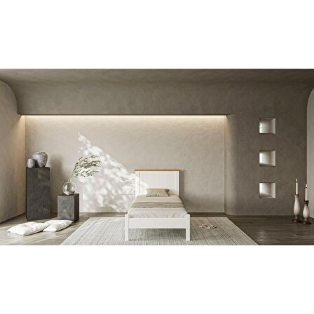 BLINK Modern İnci Beyaz Tek Kişilik Karyola 120x200