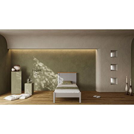 BLINK Modern Soft Gri Tek Kişilik Karyola 120x200