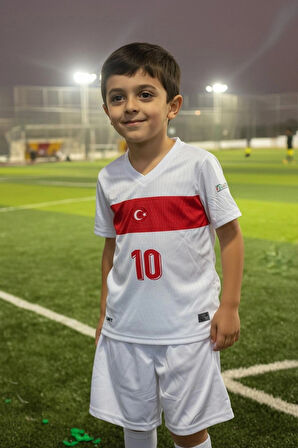 10 Numara Arda Güler Beyaz Çoraplı Milli Takım Çocuk Spor Alt Üst Takım T-Shirt