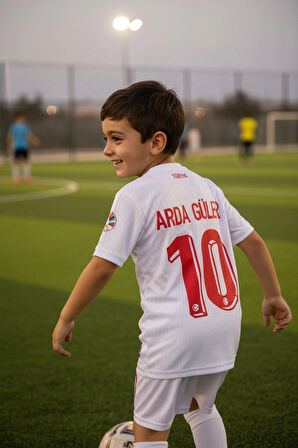 10 Numara Arda Güler Beyaz Çoraplı Milli Takım Çocuk Spor Alt Üst Takım T-Shirt