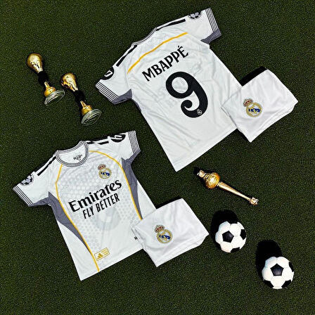 Real Madri’d Mbappe Al Üst Takım  2025/26 Sezon Futbol Çocuk Forması 2’li Set