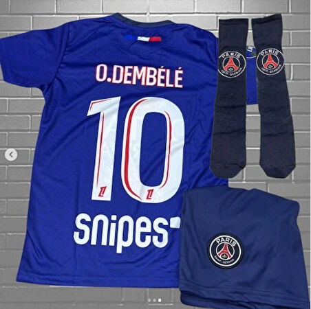 Psg Iç Saha Dembele 2025-26 Sezonu Lacivert Çoraplı Çocuk Forması Şortlu
