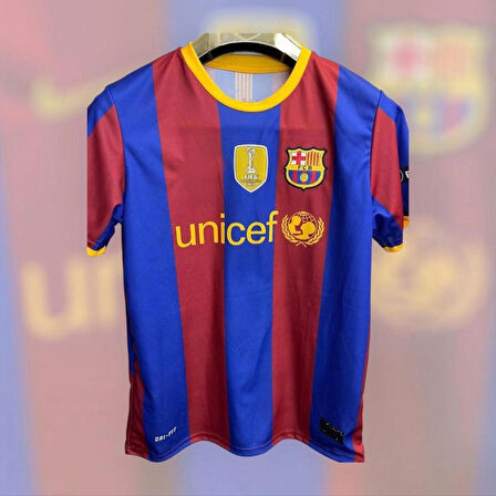  2010-11 Sezon Barça Retro Kısa Kollu Forma Yetişkin Nostalji 