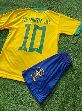 Bite Nose Neymar Brezilya Milli Takım T-Shirt Sarı Halı Saha Forması