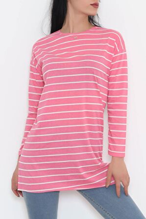 Çizgili Tunik Pembe - 11313.1567.