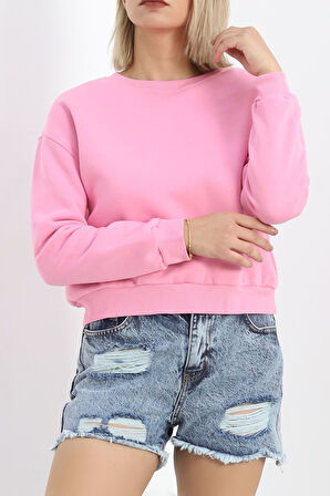 BENSU STORE Bisiklet Yaka Sweat Pembe - 21614.200.