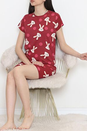 BENSU STORE Şortlu Pijama Takımı Bordo - 390.1287.