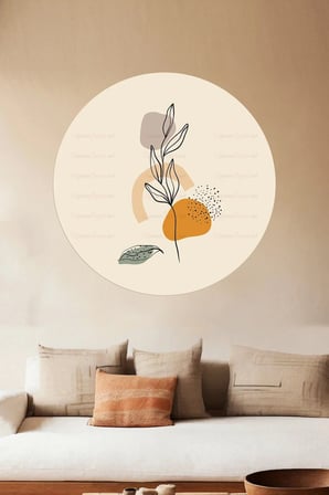 Kendiliğinden Yapışkanlı Kalın Kanvas Dokulu Dekoratif Bohem Art Soyut Duvar Kağıdı Duvar Stickerı