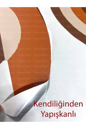 Kendiliğinden Yapışkanlı Kalın Kanvas Dokulu Dekoratif Bohem Art Soyut Duvar Kağıdı Duvar Stickerı
