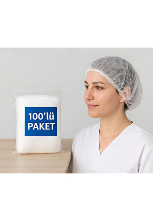 Tek Kullanımlık Saç Bone, 100’lü Paket – Lastikli, Hijyenik, Nefes Alabilen